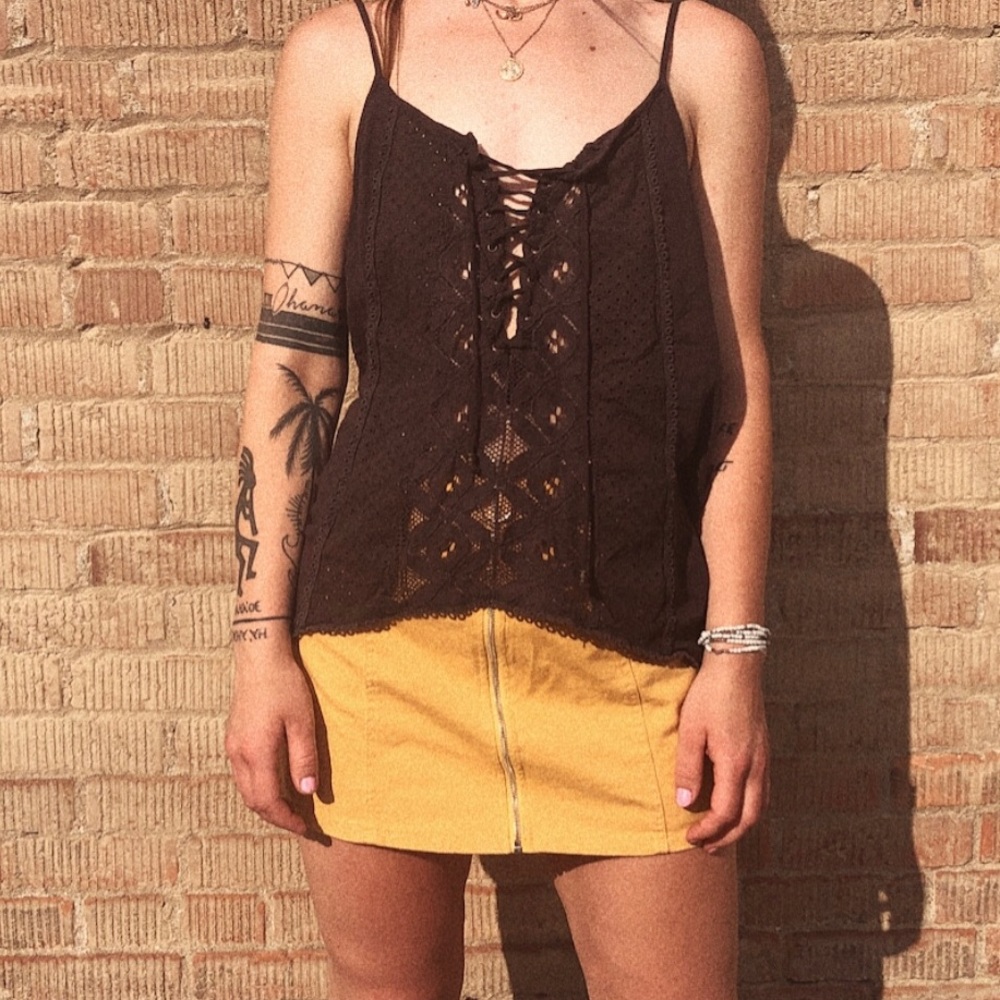 Lace up tank top